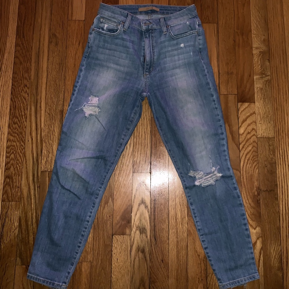 Joe’s High Rise Distressed Skinny Crop Jeans